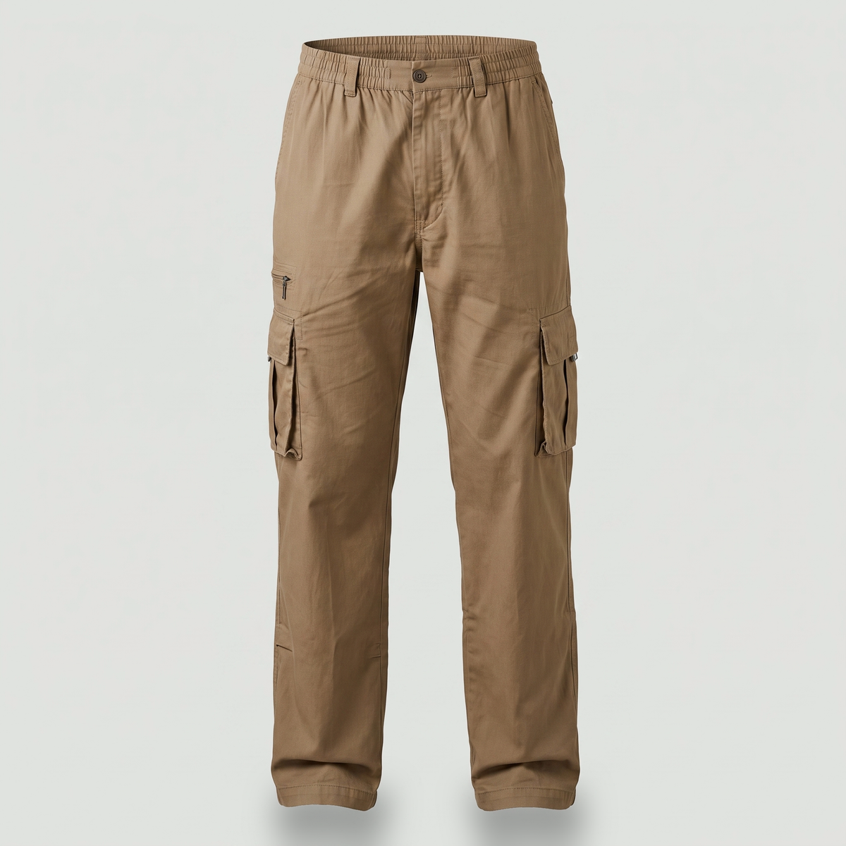 Men's Lightweight Polyester Cargo Walking Trousers with Zip Pockets