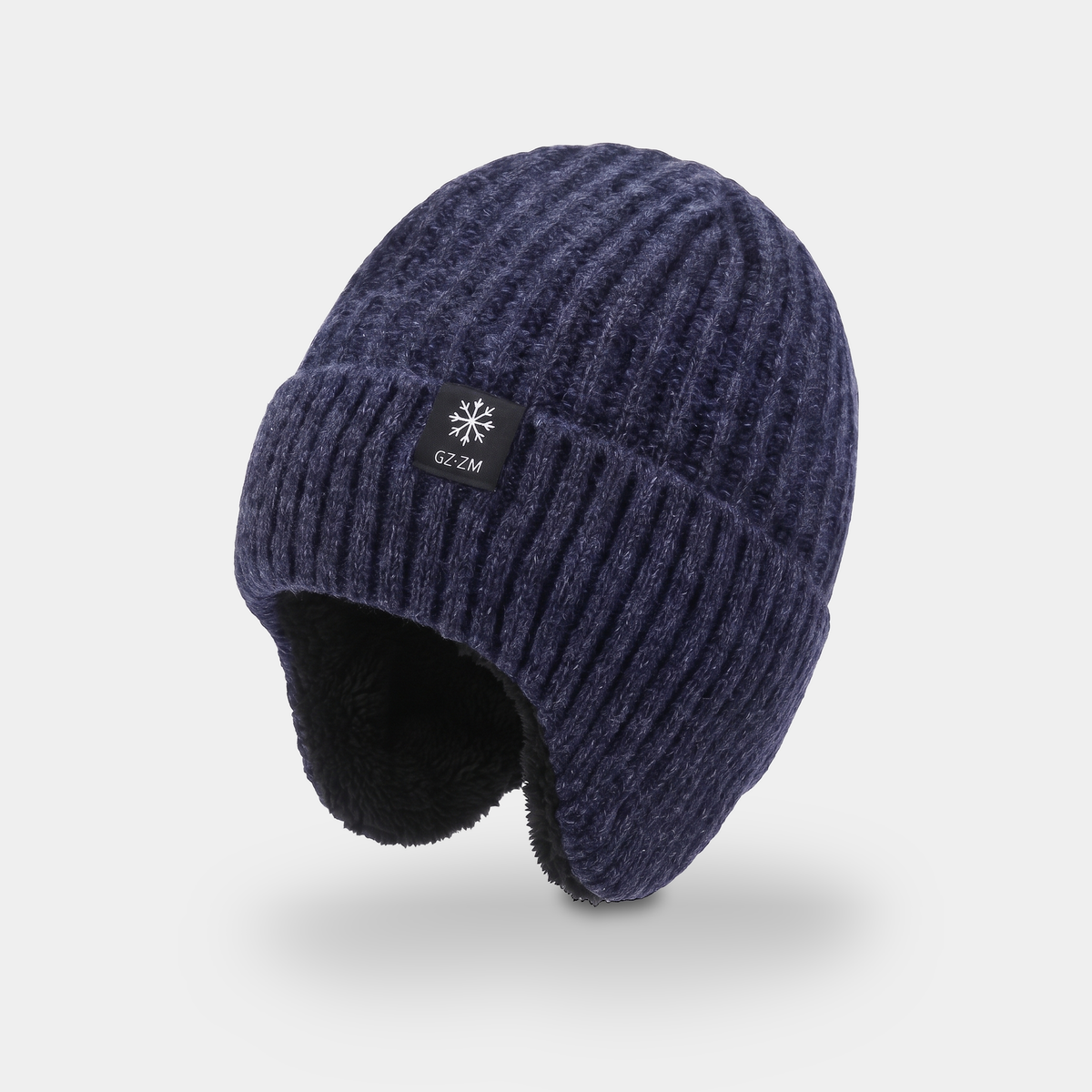 Men's Fleece Lined Beanie with Fold Down Ear Flaps