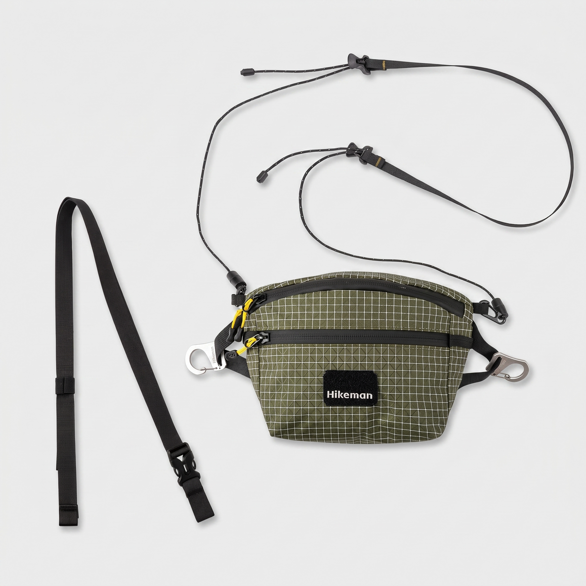 Men's Tactical Waist Pack with Detachable Crossbody Strap and Multiple Compartments