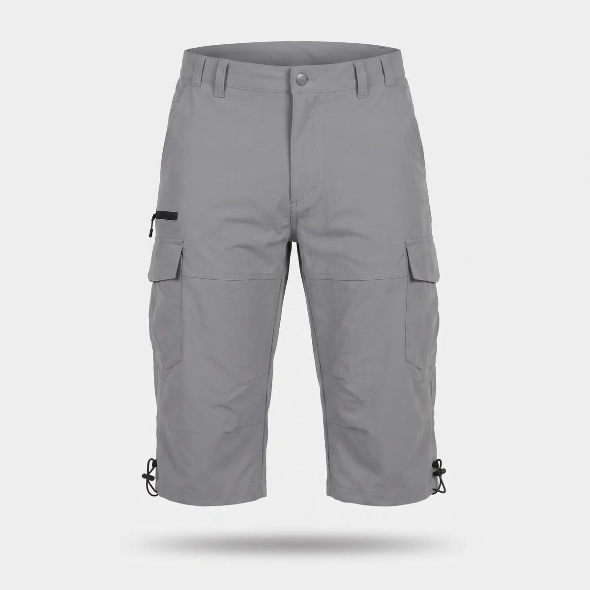 Men’s 3/4 Cargo Shorts with Multiple Pockets and Adjustable Hem Drawcords