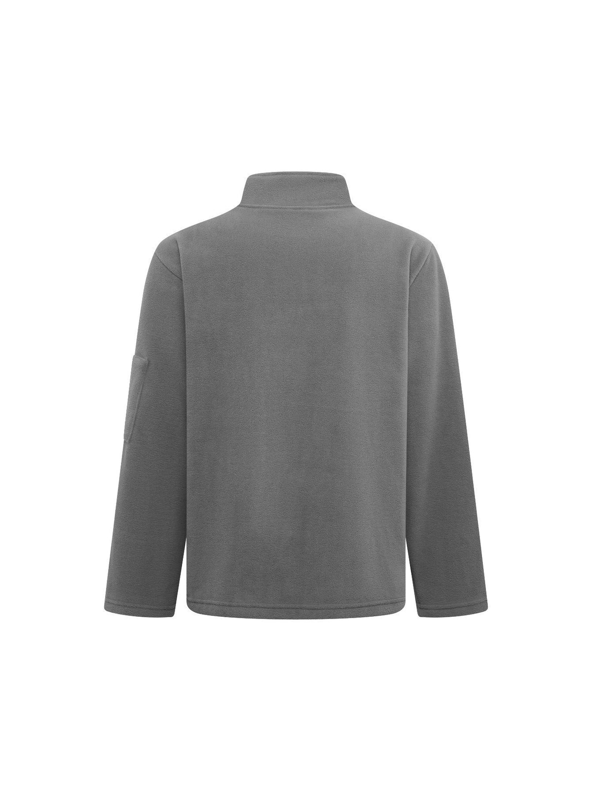 Men's Windproof Fleece Jacket with Stand Collar and Full Zip