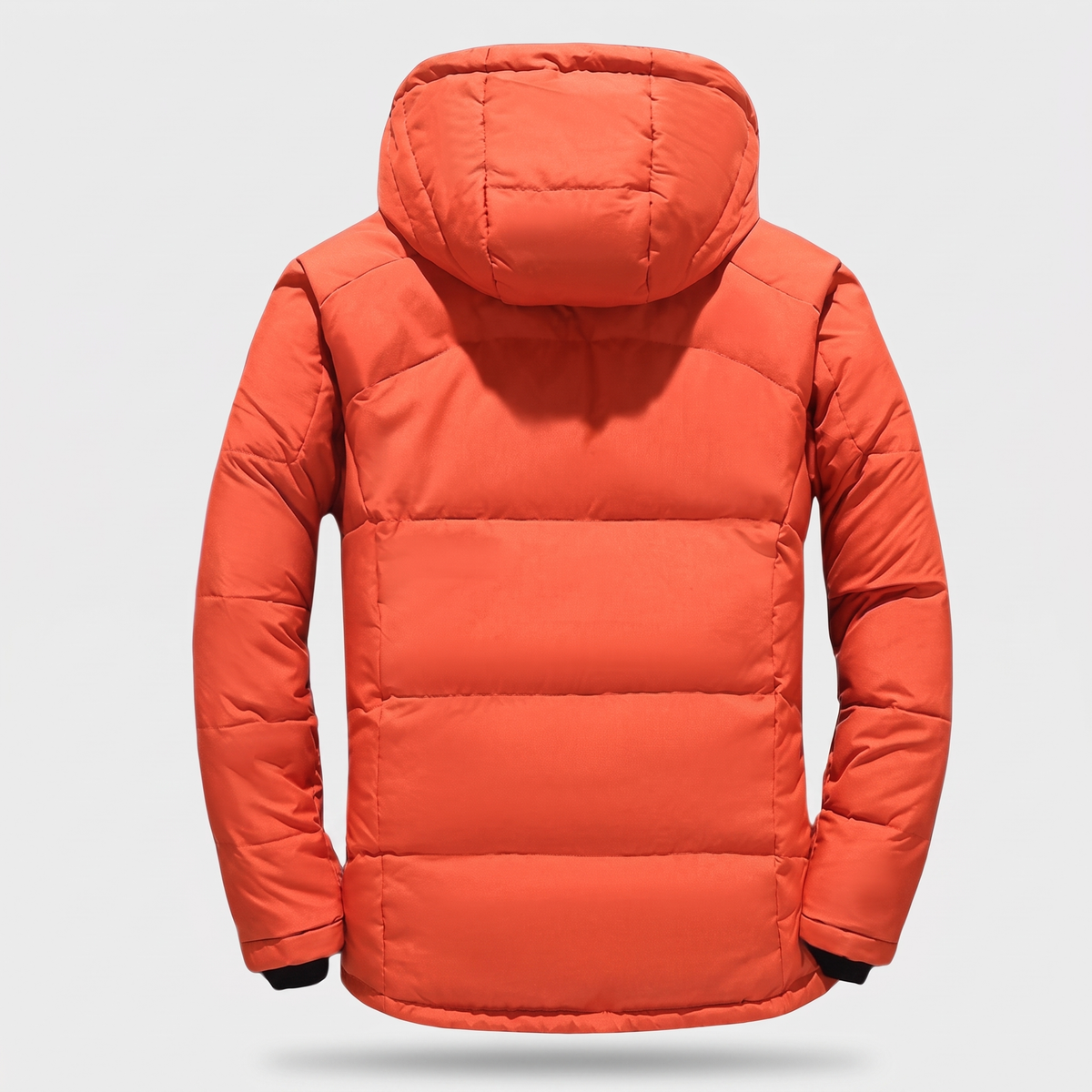 Men's Down Puffer Jacket with Detachable Hood and Multi Zip Pockets