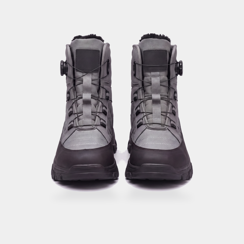 Men's High Top Winter Boots with Rotary Dial Lacing and Plush Lining