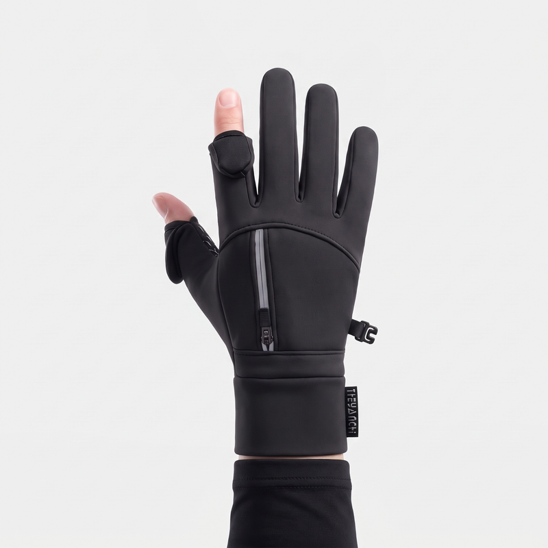 Men's Winter Gloves with Fold Back Thumb and Finger Tips
