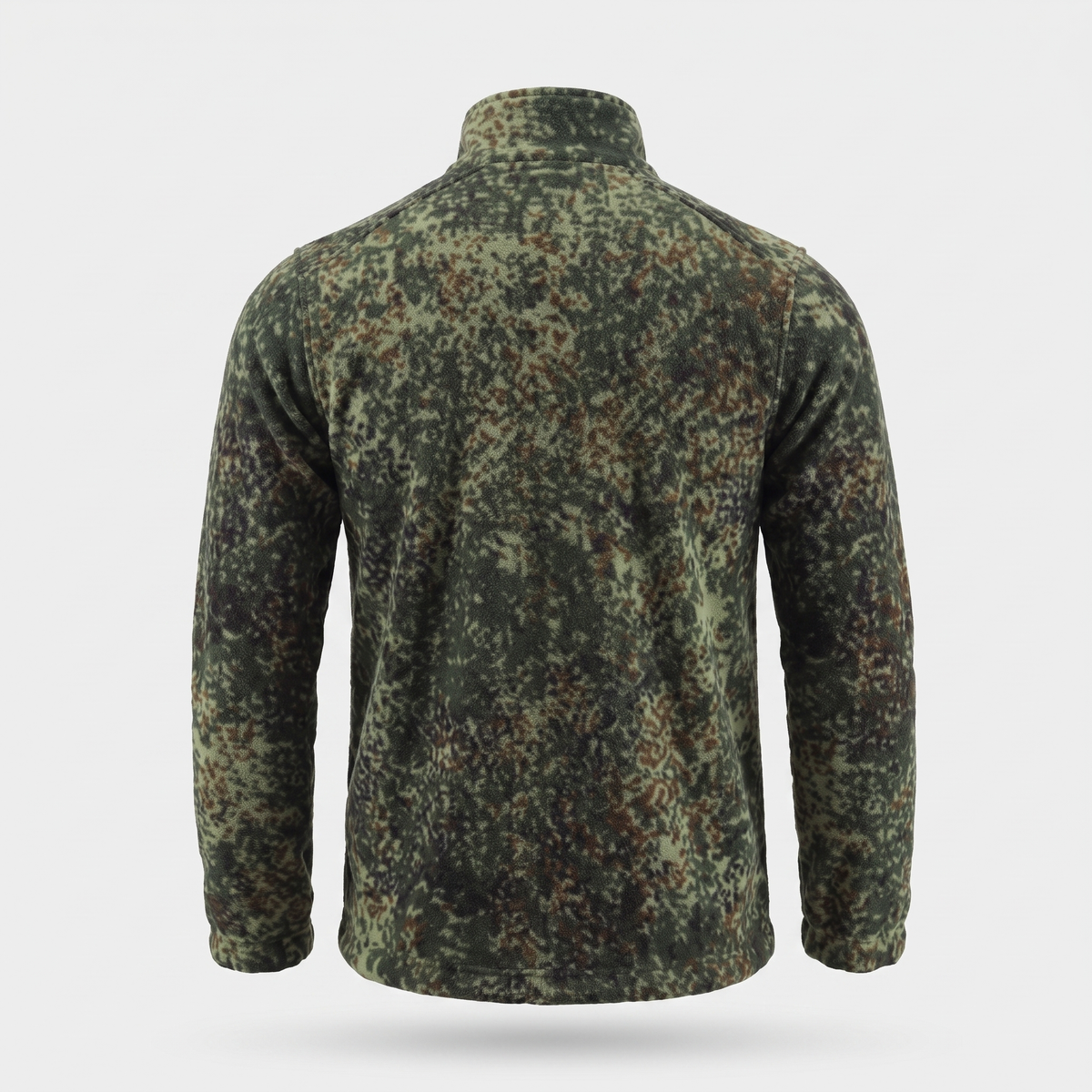 Men's Camo Fleece Jacket with Stand Collar and Zip Pockets