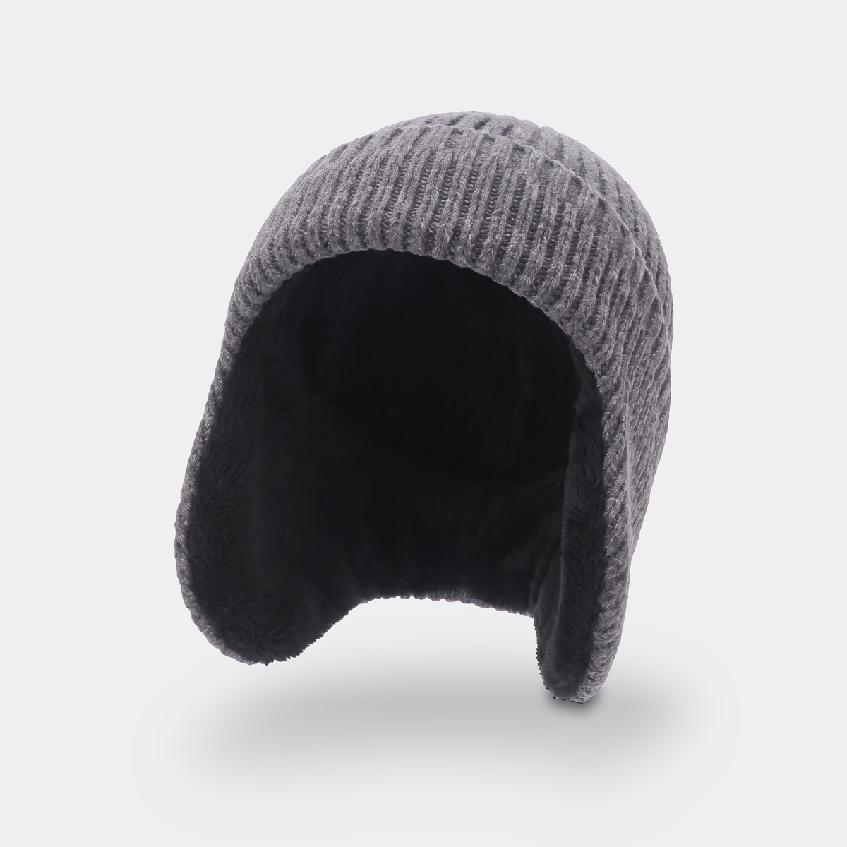 Men's Fleece Lined Beanie with Fold Down Ear Flaps