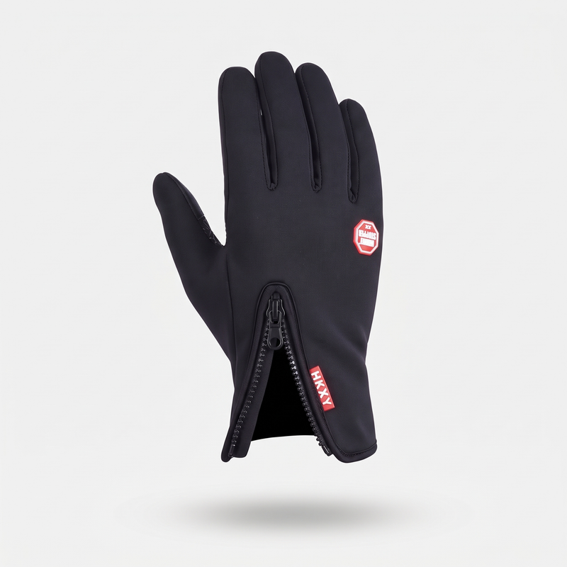 Men's Touchscreen Winter Gloves with Zip Cuff and Grip Palm