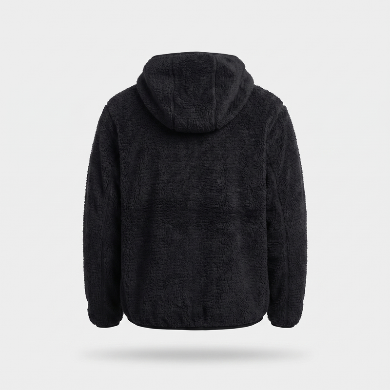 Men's Sherpa Fleece Hoodie with Zip Chest Pocket