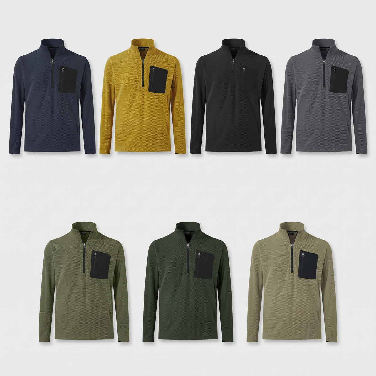 Men's Quarter Zip Fleece Pullover with Zip Chest Pocket