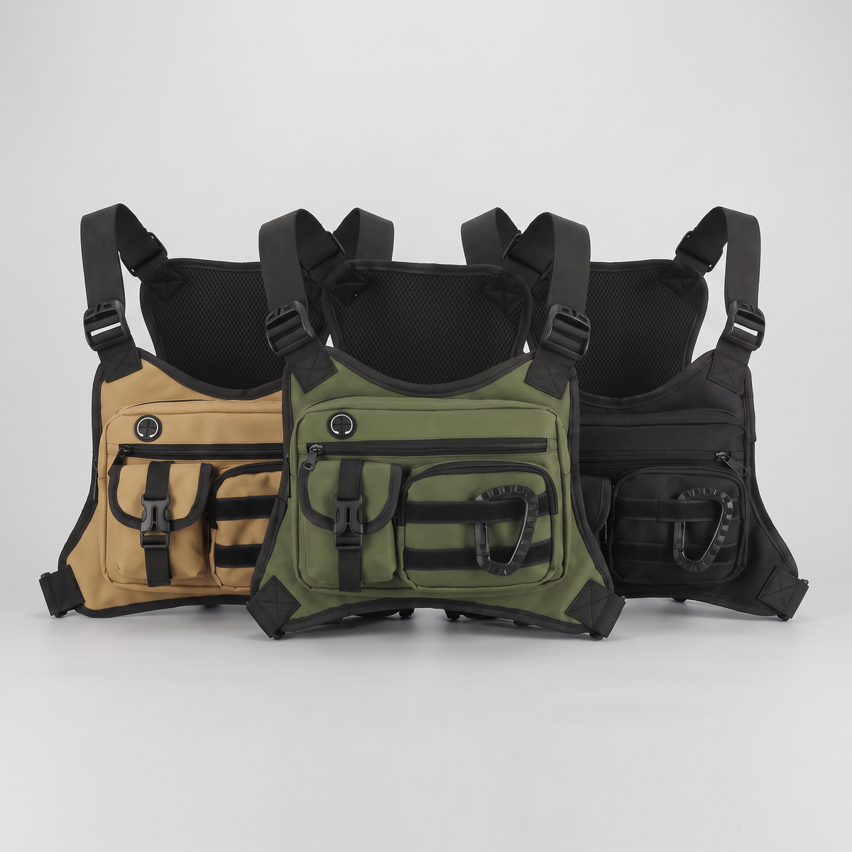 Men's Chest Harness Bag with Multi Pockets and Adjustable Straps