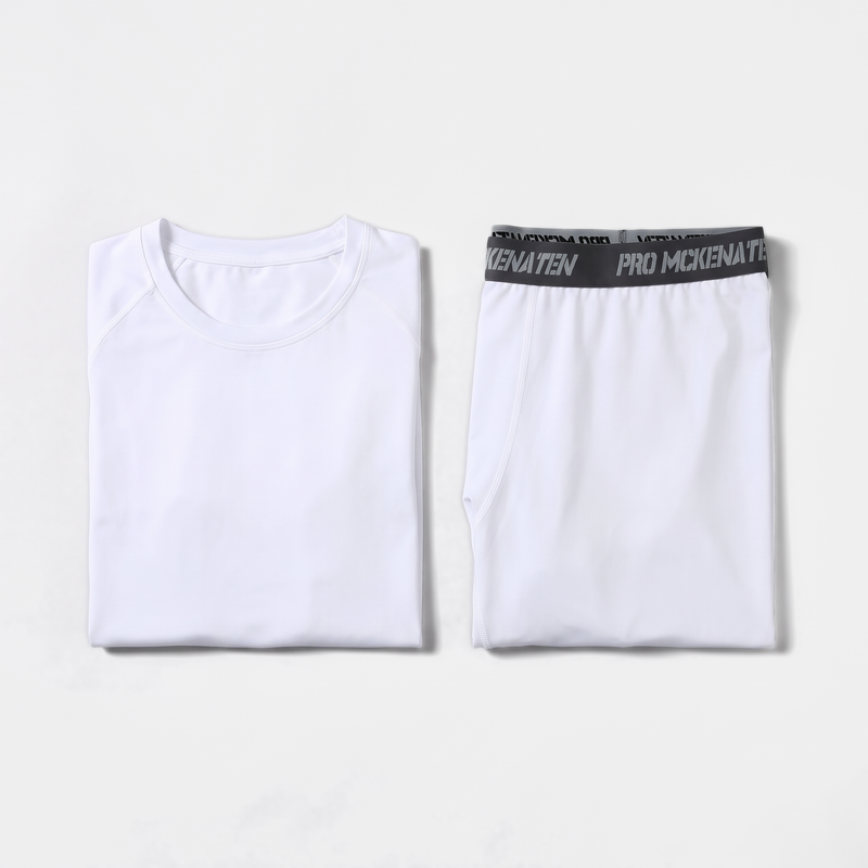 Men's Long Johns Set With Crew Neck Top And Raglan Sleeve Leggings