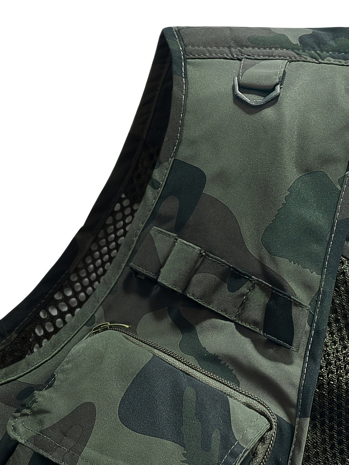 Men's Camo Utility Vest With Mesh Back And Multi Pockets
