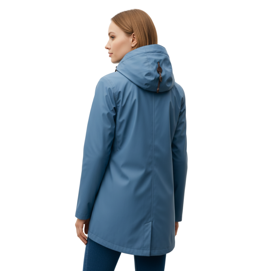Women's Long Waterproof Windproof Hooded Raincoat
