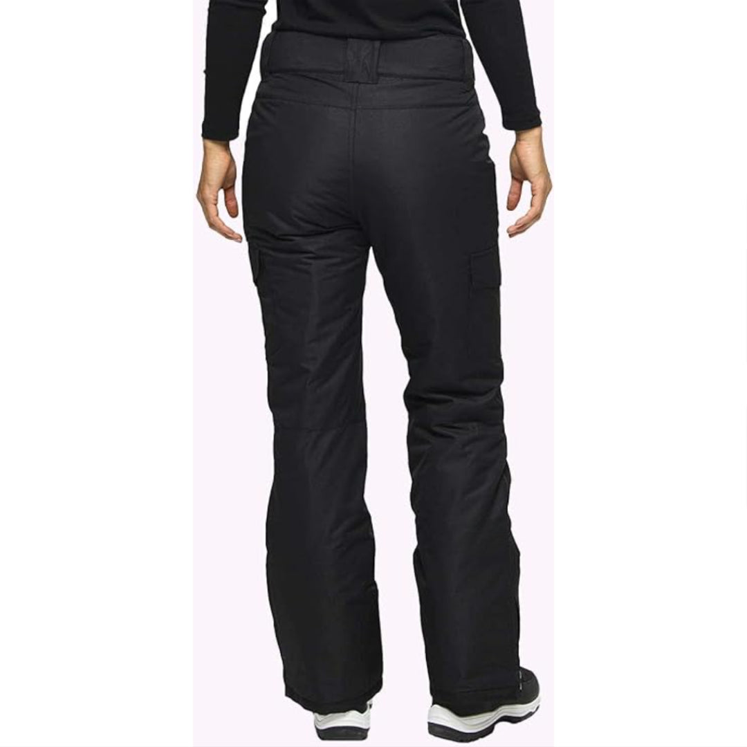 Women's Insulated Waterproof Cargo Snow Pants with Zip Pockets