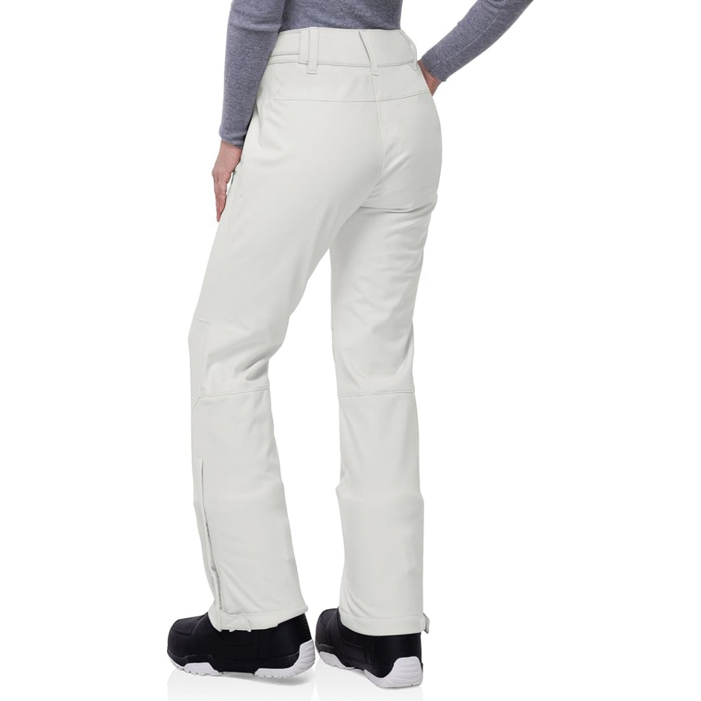 Women's Waterproof Softshell Snow Pants with Fleece Lining and Zip Pockets