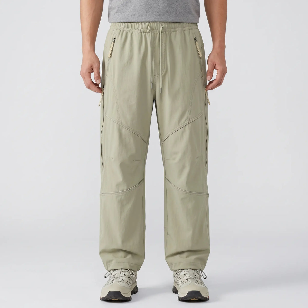 Women's Water Repellent Softshell Wide Leg Trail Trousers with Zip Pockets