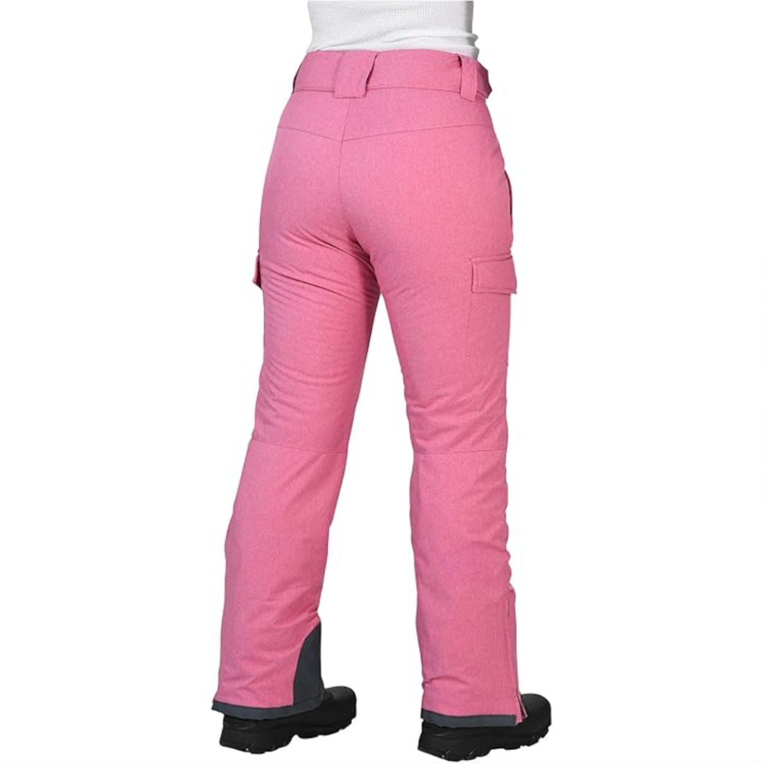 Women's Insulated Waterproof Cargo Snow Pants with Zip Pockets