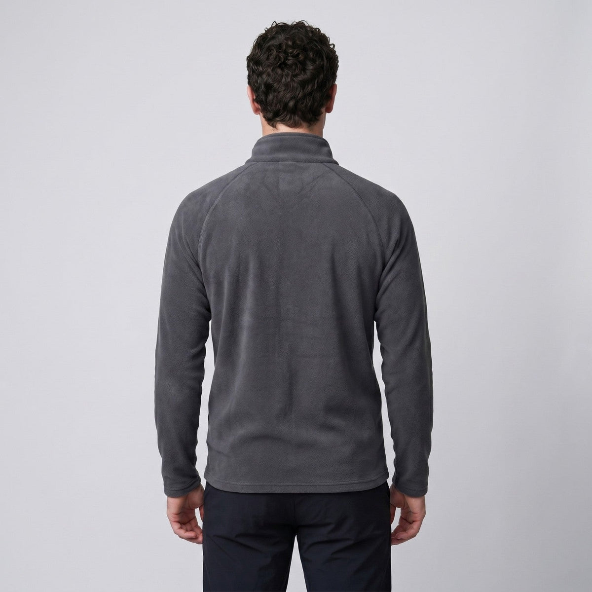 Men's Thermal Fleece Quarter Zip Pullover with Stand Collar