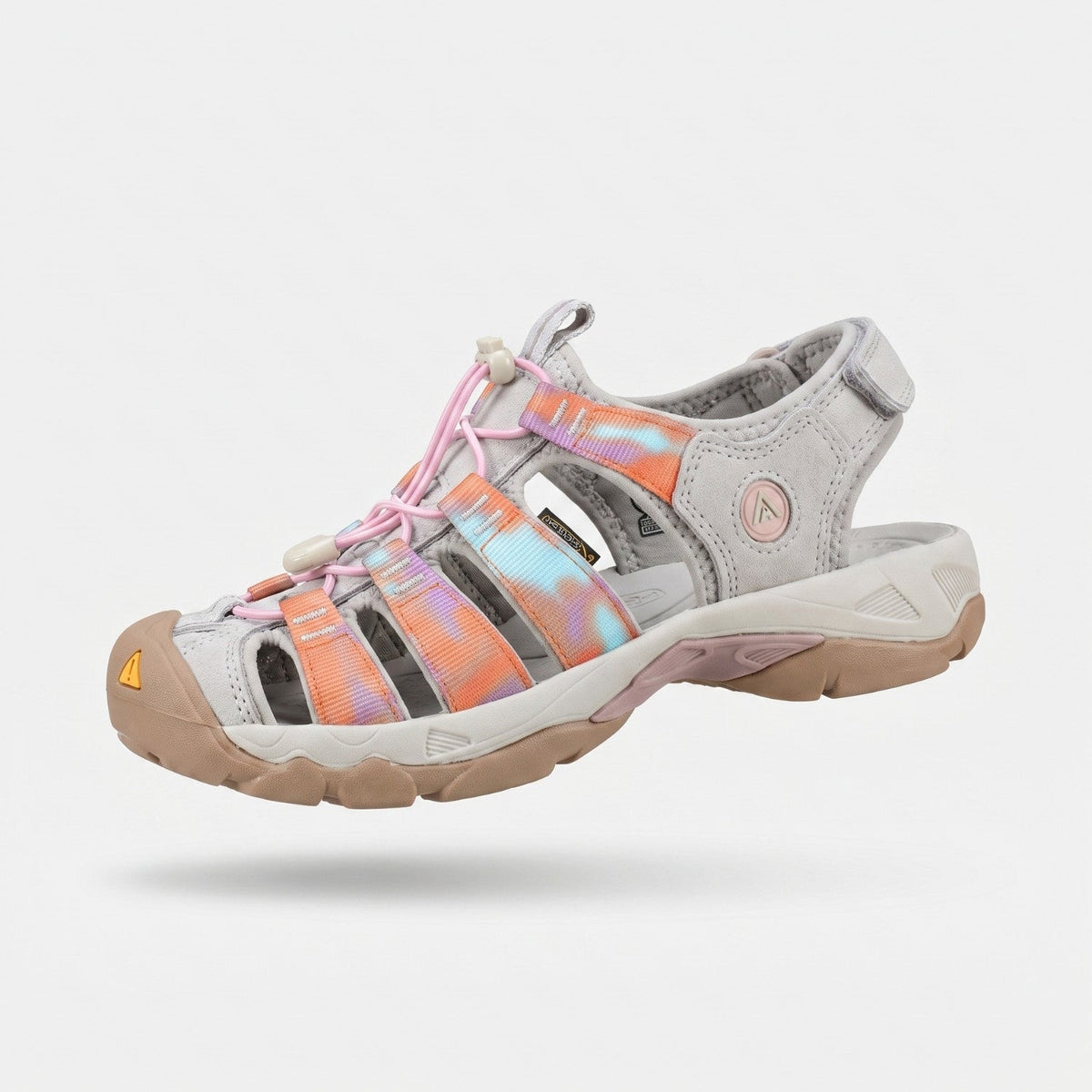 Women's Closed Toe Walking Sandals with Drainage Outsole and Bungee Lace