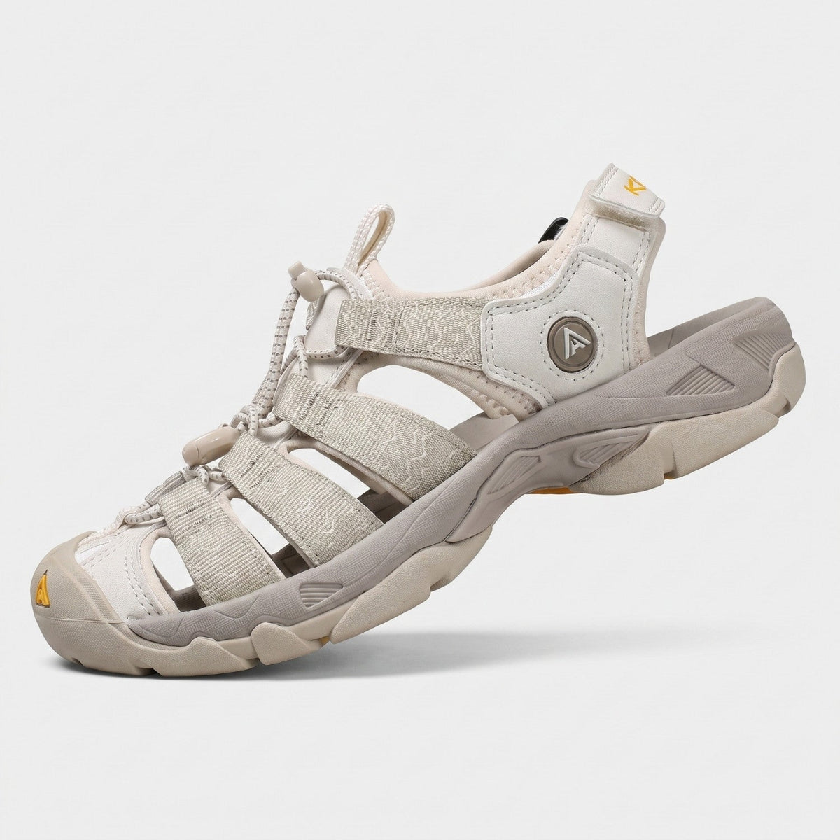 Women's Closed Toe Walking Sandals with Drainage Outsole and Bungee Lace