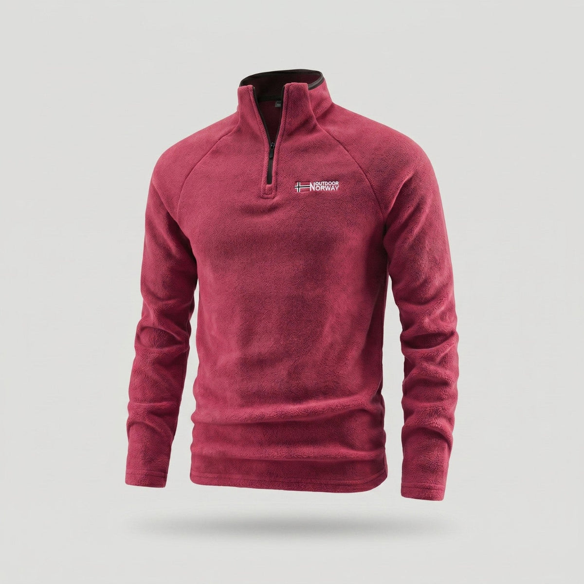 Men's Thermal Fleece Quarter Zip Pullover with Stand Collar