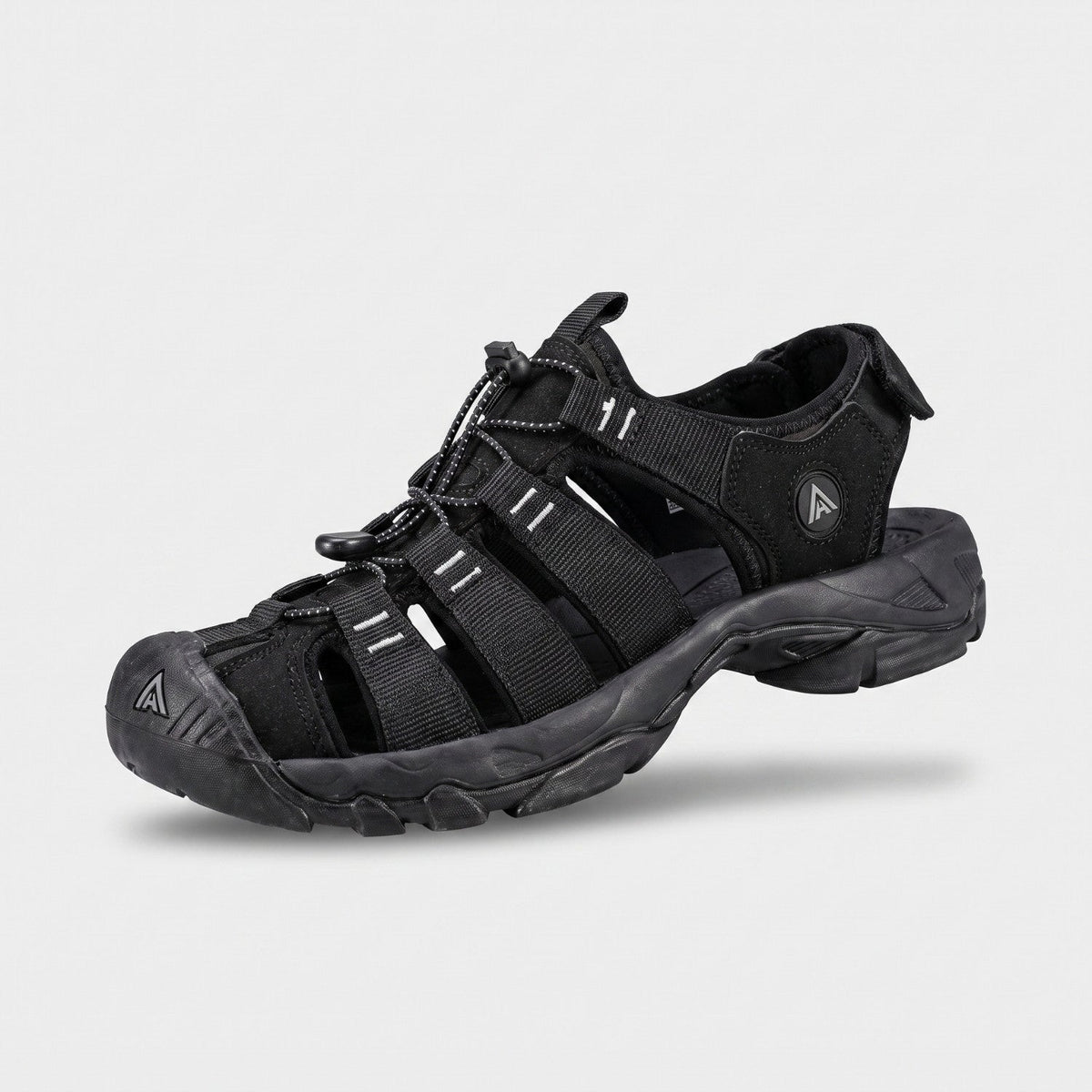 Women's Closed Toe Walking Sandals with Drainage Outsole and Bungee Lace