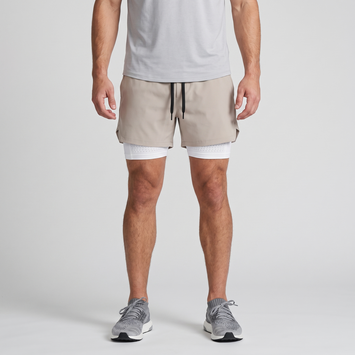 Men's 2 In 1 Running Shorts With Compression Liner And Phone Pocket