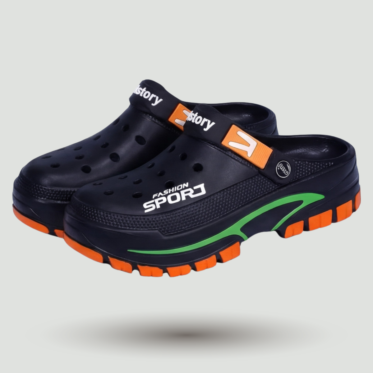Men's Slip On Slide Sandals with Adjustable Heel Strap