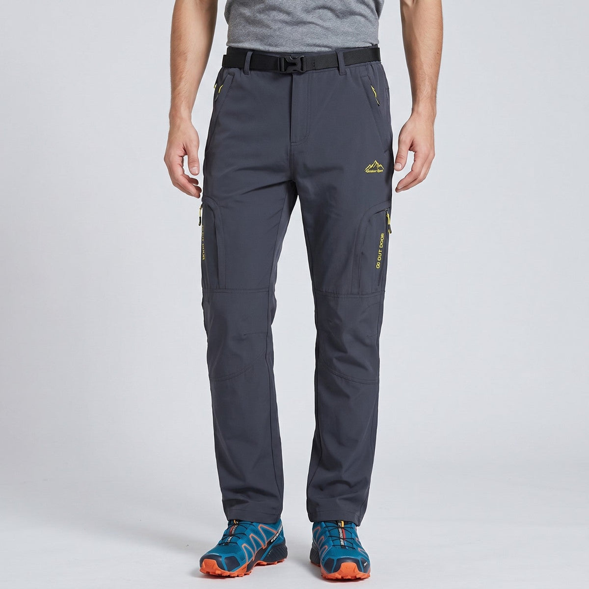 Men's Quick Dry Hiking Pants With Zip Cargo Pockets And Mesh Lining