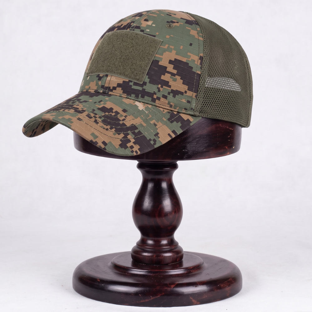 Men's Mesh Back Baseball Cap with Front Velcro Patch Panel