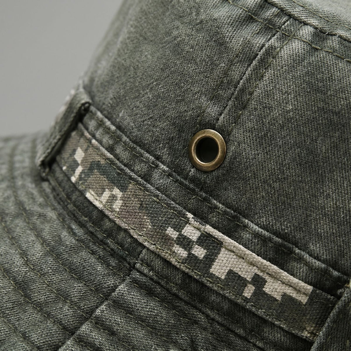 Men's Wide Brim Packable Cotton Boonie Hat with Chin Strap