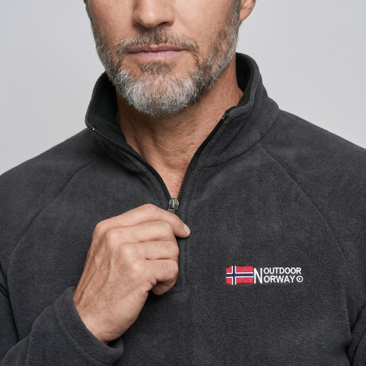 Men's Thermal Fleece Quarter Zip Pullover with Stand Collar