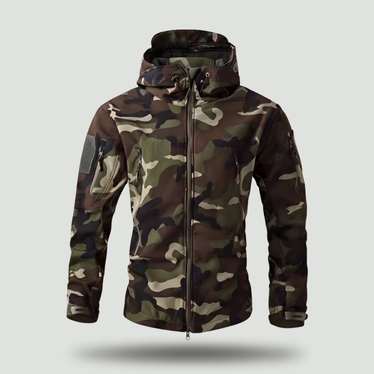 Men's Fleece Lined Hooded Softshell Jacket with Zip Pockets