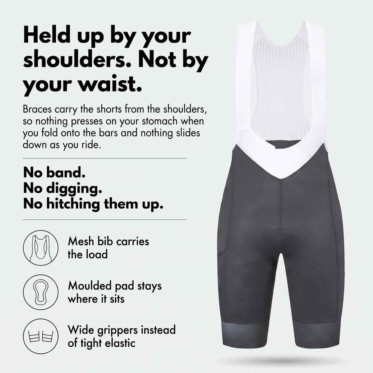 Women's Cycling Bib Shorts with Moulded Chamois Pad and Reflective Leg Strips