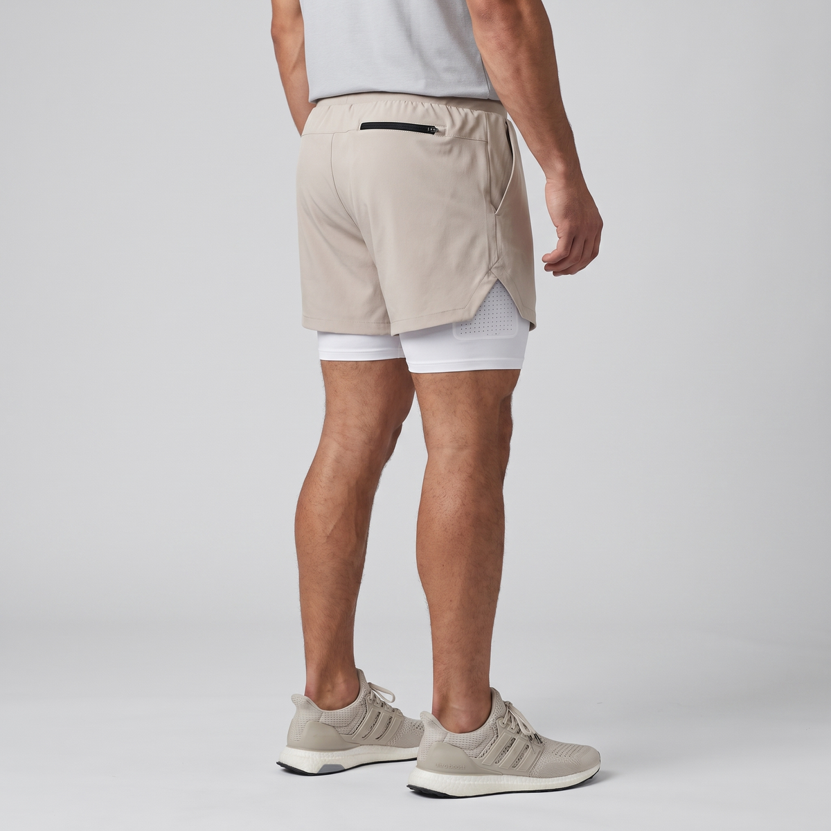 Men's 2 In 1 Running Shorts With Compression Liner And Phone Pocket