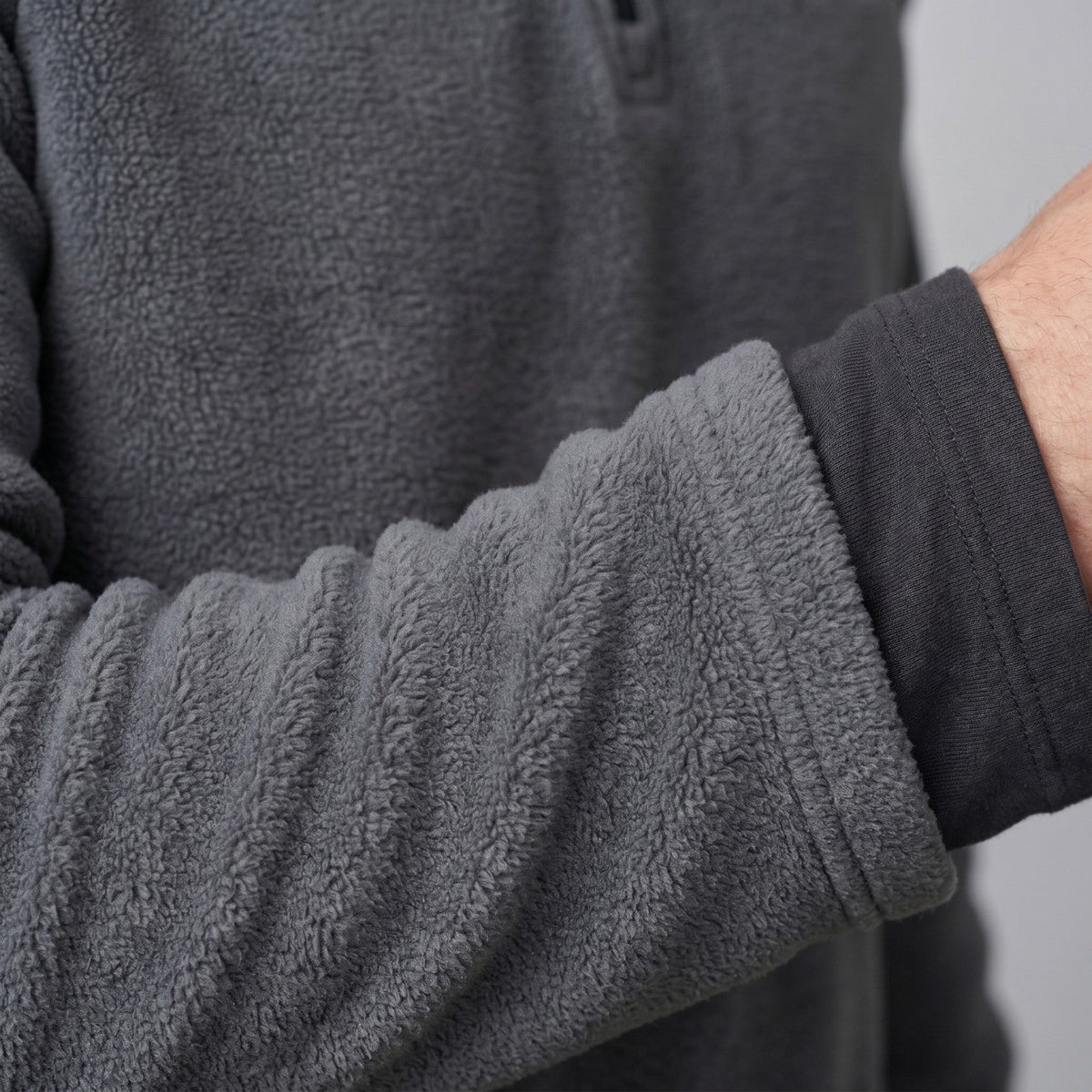 Men's Thermal Fleece Quarter Zip Pullover with Stand Collar