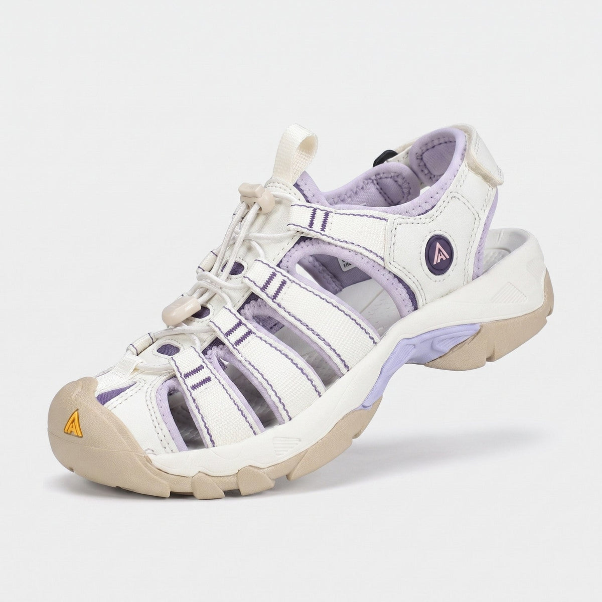 Women's Closed Toe Walking Sandals with Drainage Outsole and Bungee Lace