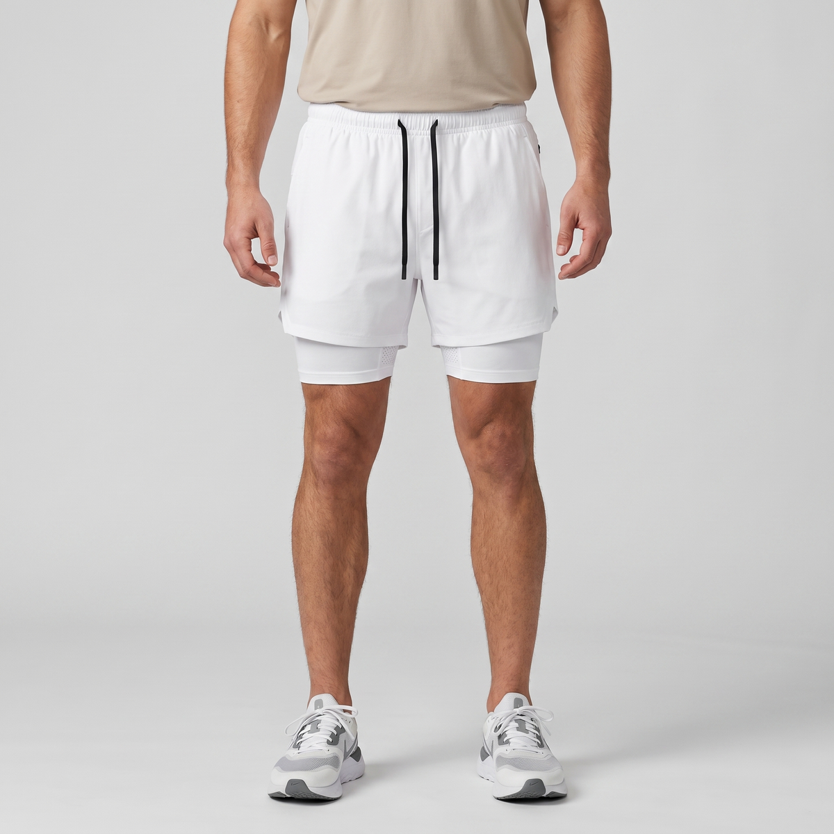 Men's 2 In 1 Running Shorts With Compression Liner And Phone Pocket