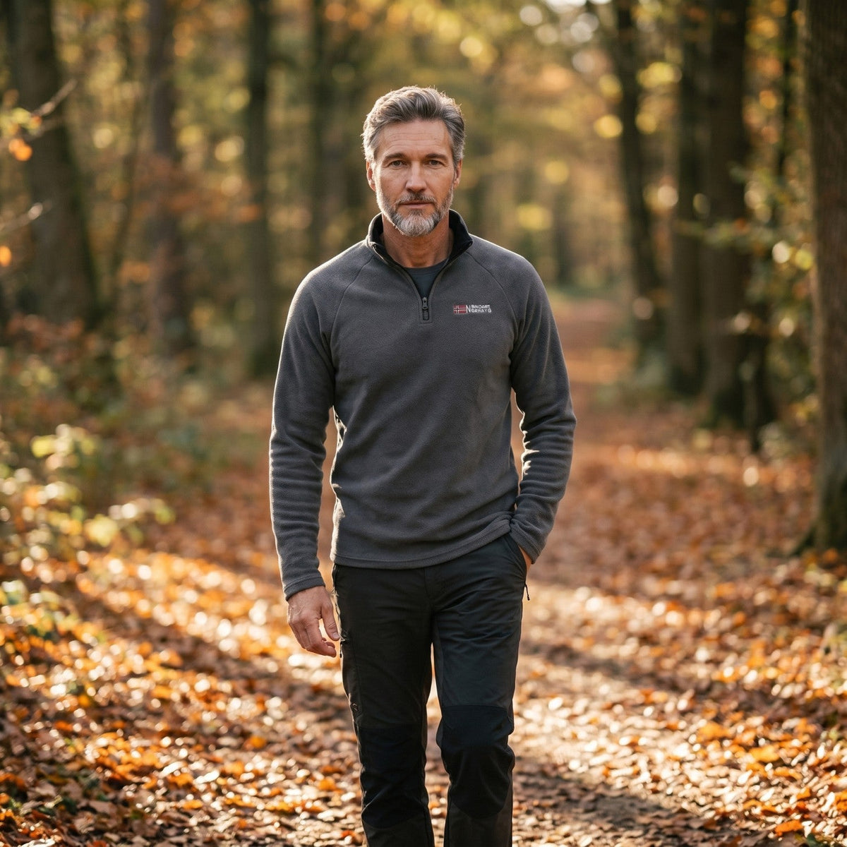 Men's Thermal Fleece Quarter Zip Pullover with Stand Collar