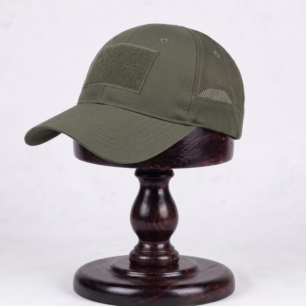 Men's Mesh Back Baseball Cap with Front Velcro Patch Panel