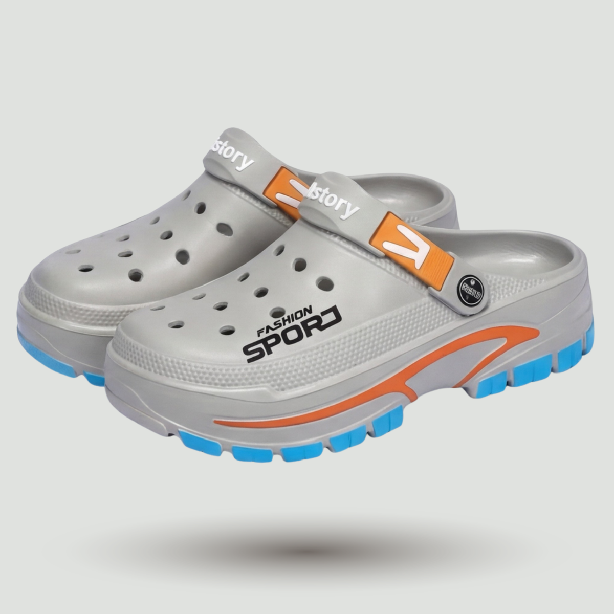 Men's Slip On Slide Sandals with Adjustable Heel Strap