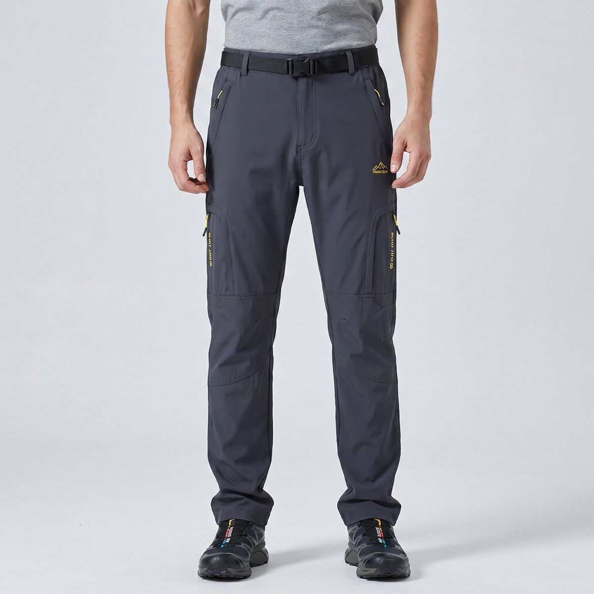 Men's Quick Dry Hiking Pants With Zip Cargo Pockets And Mesh Lining