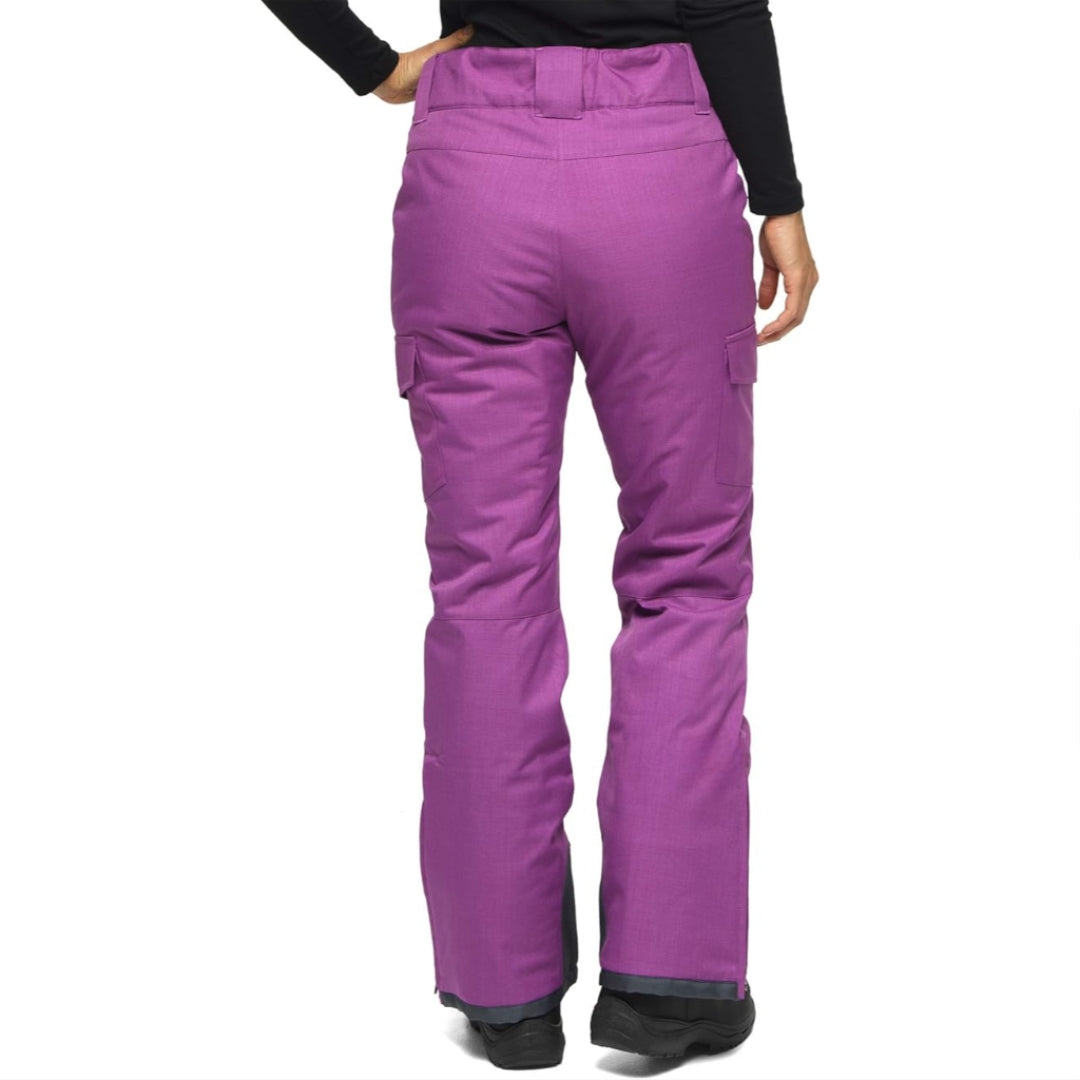 Women's Insulated Waterproof Cargo Snow Pants with Zip Pockets