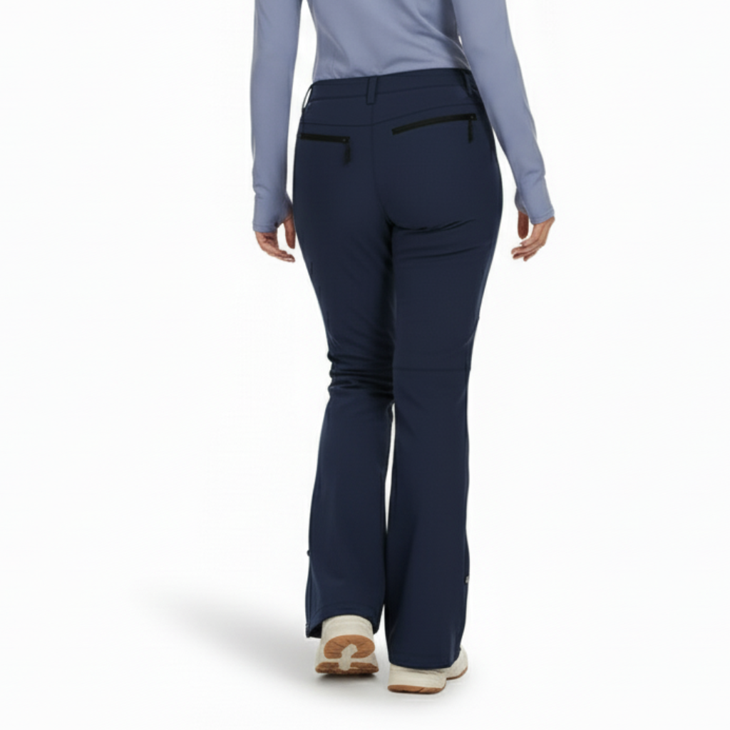 Women's Waterproof Fleece Lined Ski Pants with Zip Pockets and Boot Zippers