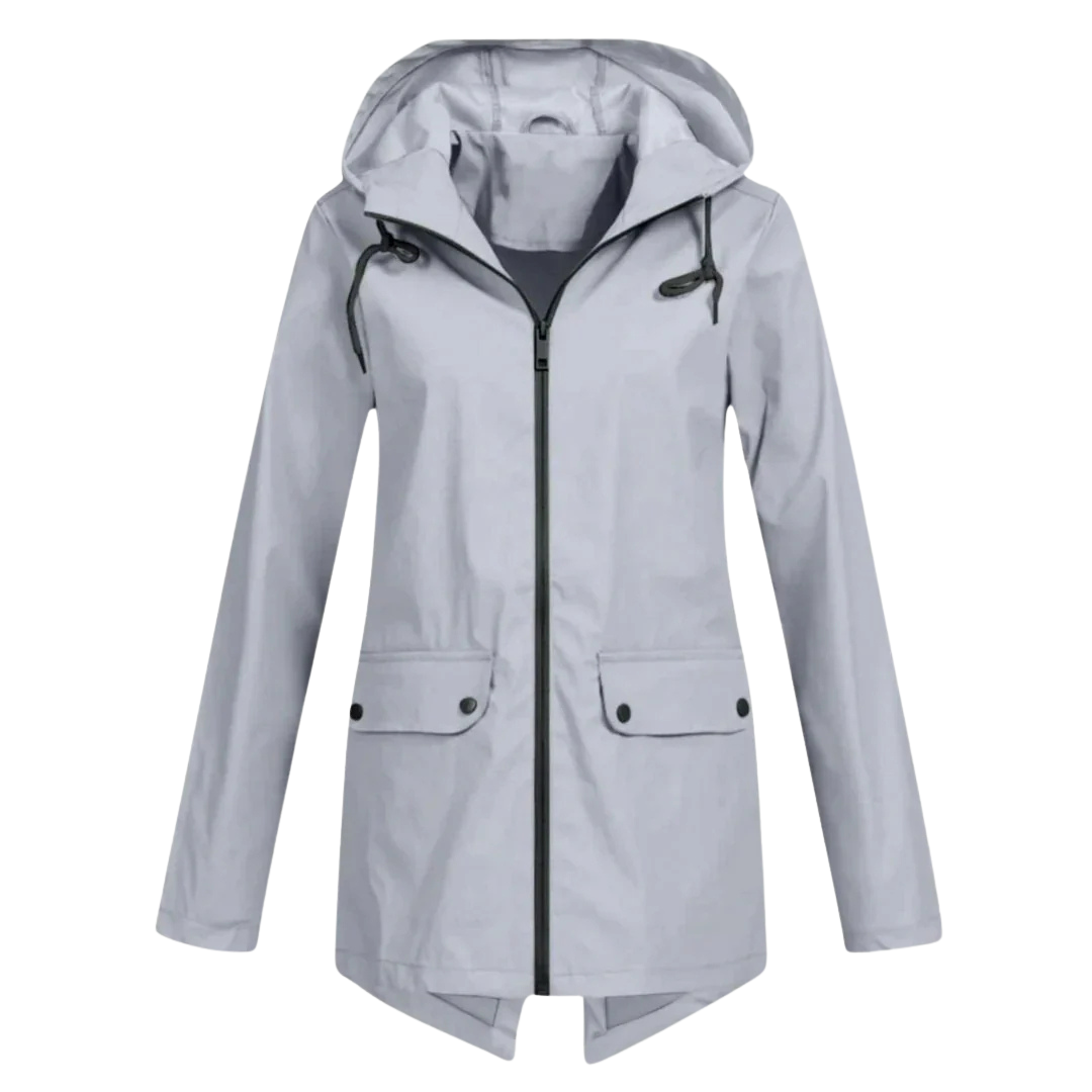 Women's Long Waterproof Windproof Hooded Raincoat