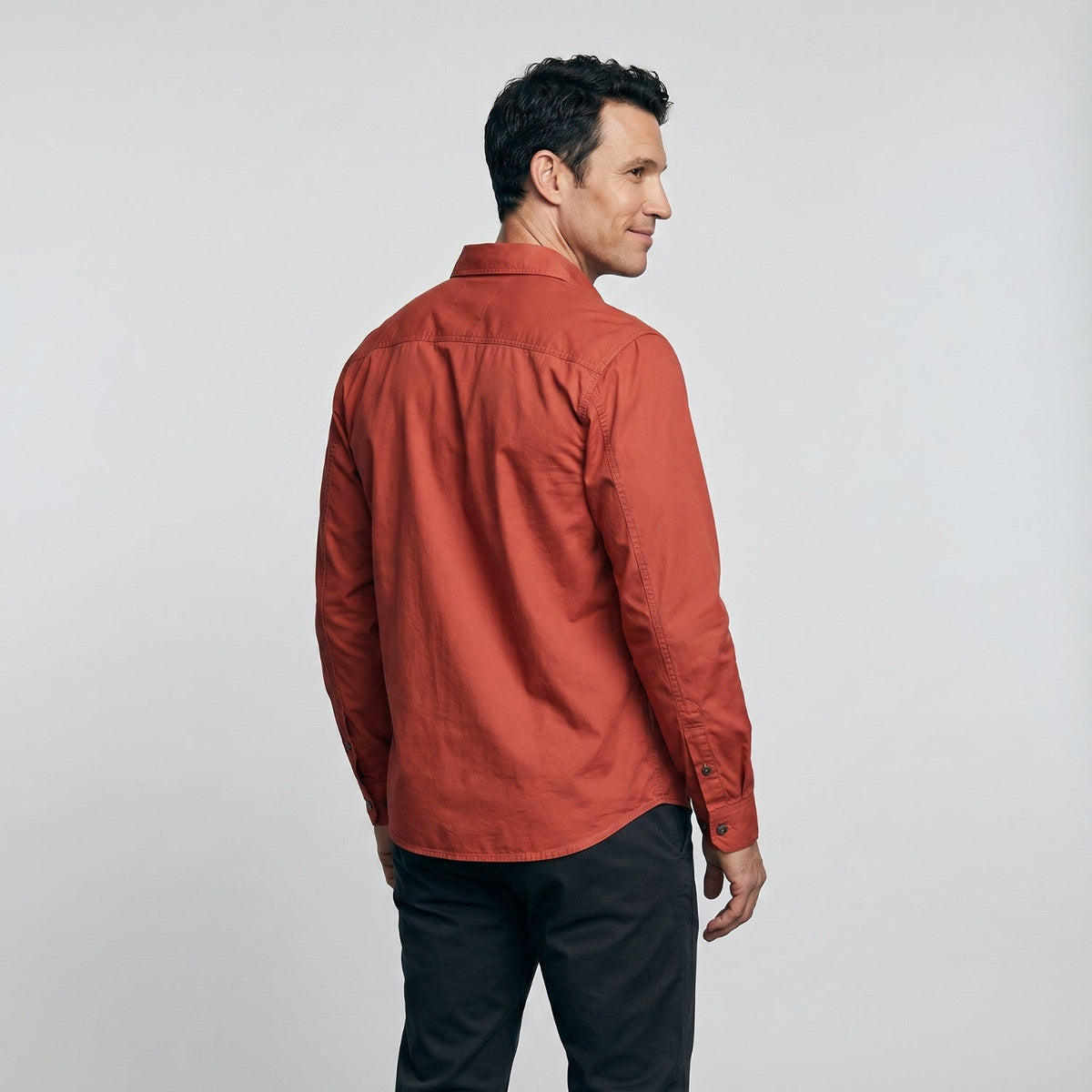Men's Cotton Field Shirt With Double Chest Pockets And Long Sleeves