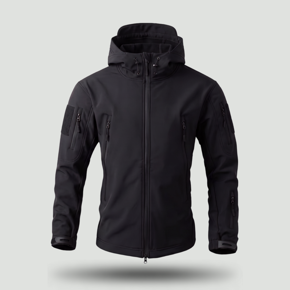 Men's Fleece Lined Hooded Softshell Jacket with Zip Pockets