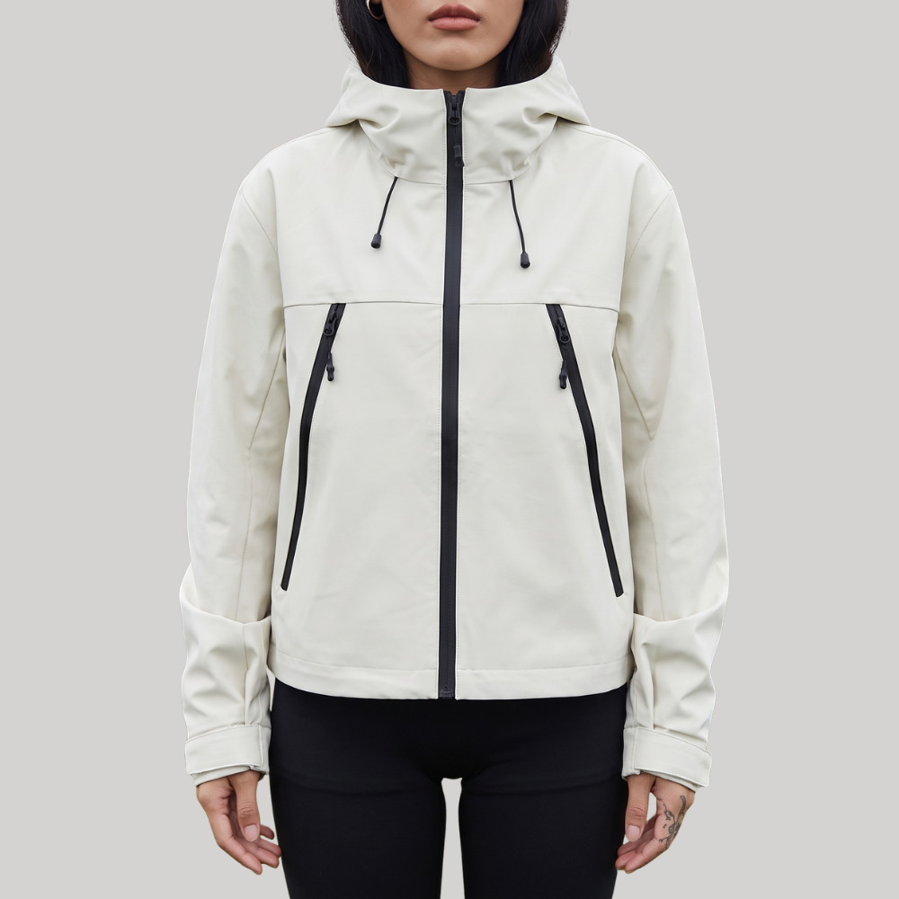 Women's Long Waterproof Windproof Hooded Raincoat