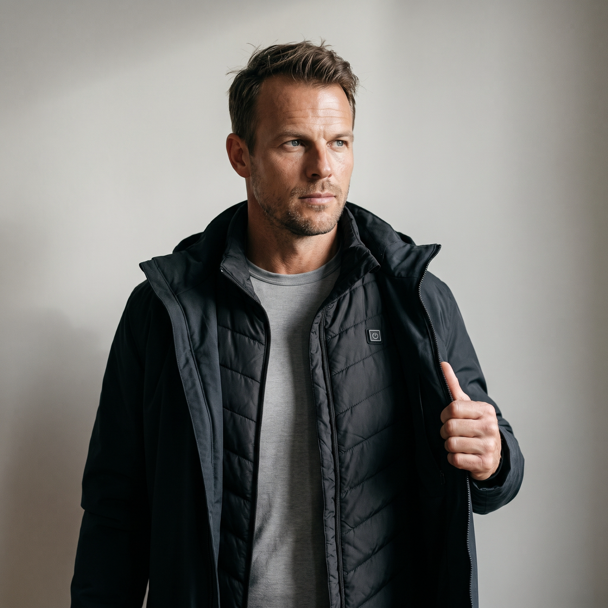 Men's Heated Vest With Four Heating Zones And USB Power Bank Compatible