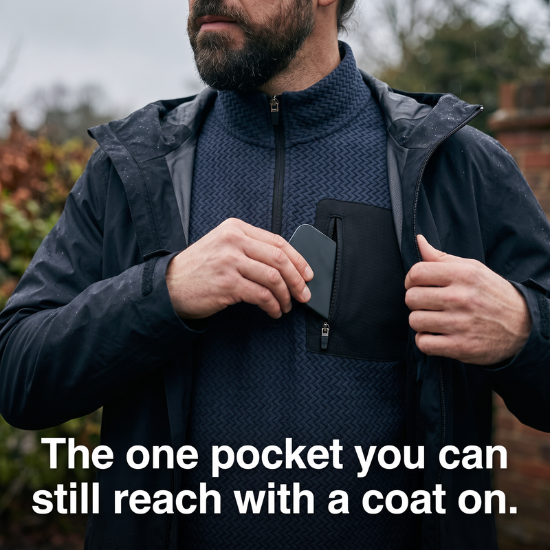 Men's Quarter Zip Fleece Pullover with Zip Chest Pocket